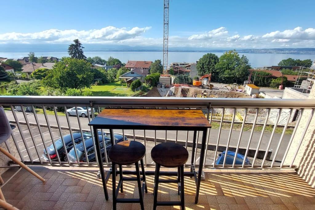 Appart Cosy Avec Vue Sur Le Lac Leman เอวิยงเลบานส์ ภายนอก รูปภาพ